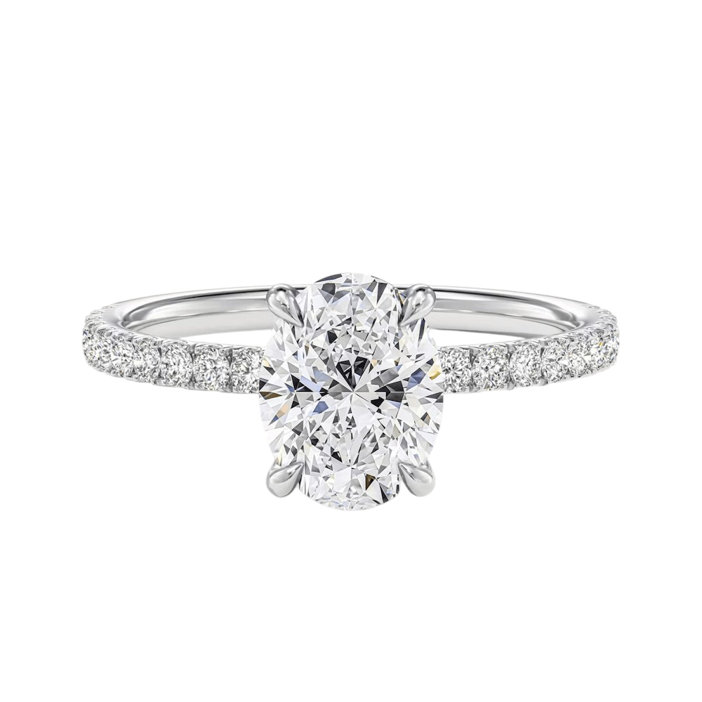 MIKOSA Scarlett Oval Cut Pavé Engagement Ring Setting