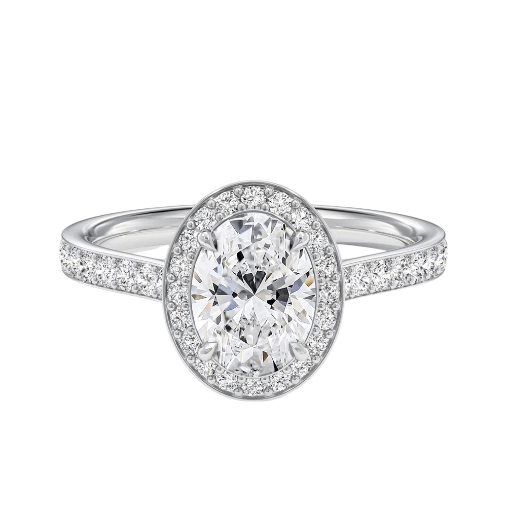 MIKOSA Scarlett Oval Cut Halo Engagement Ring Setting