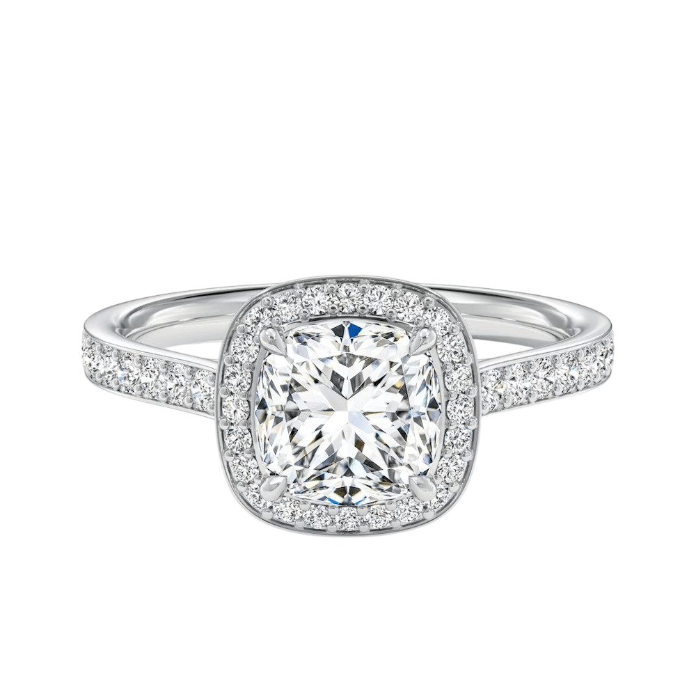 MIKOSA Amore Cushion Cut Halo Basket Engagement Ring Setting