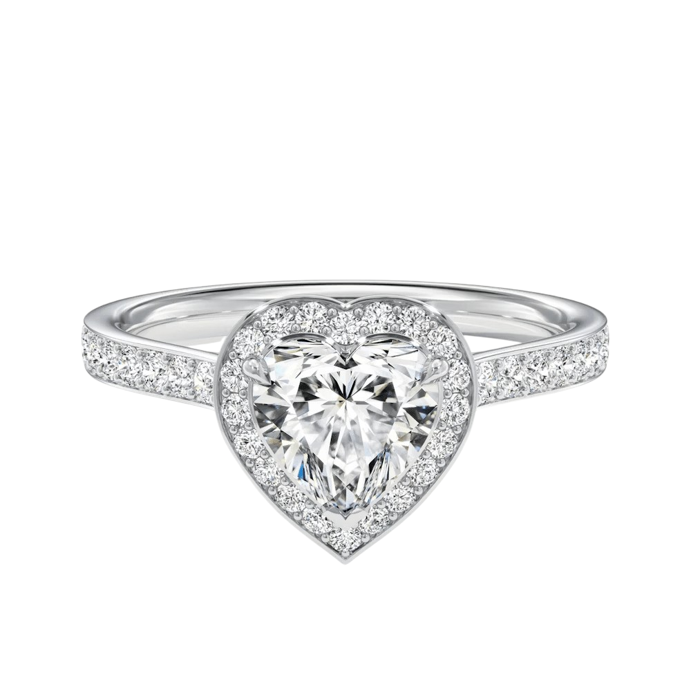 MIKOSA Amore Heart Cut Pavé Engagement Ring