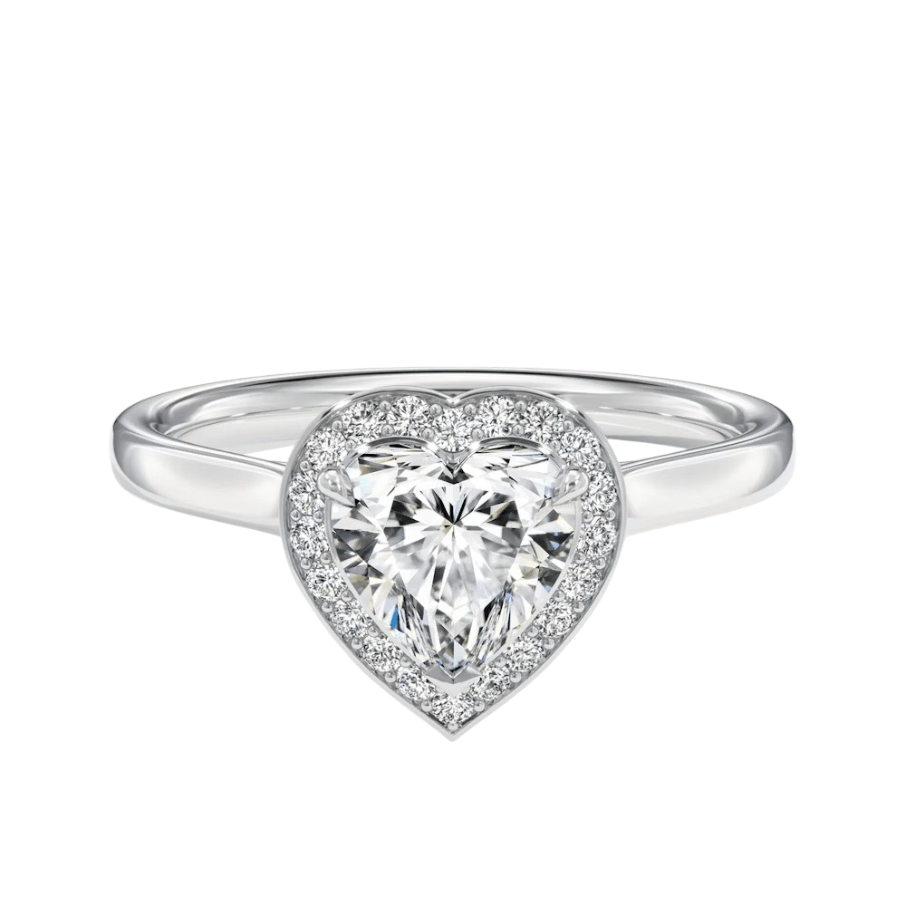 MIKOSA Amore Heart Cut Halo Engagement Ring