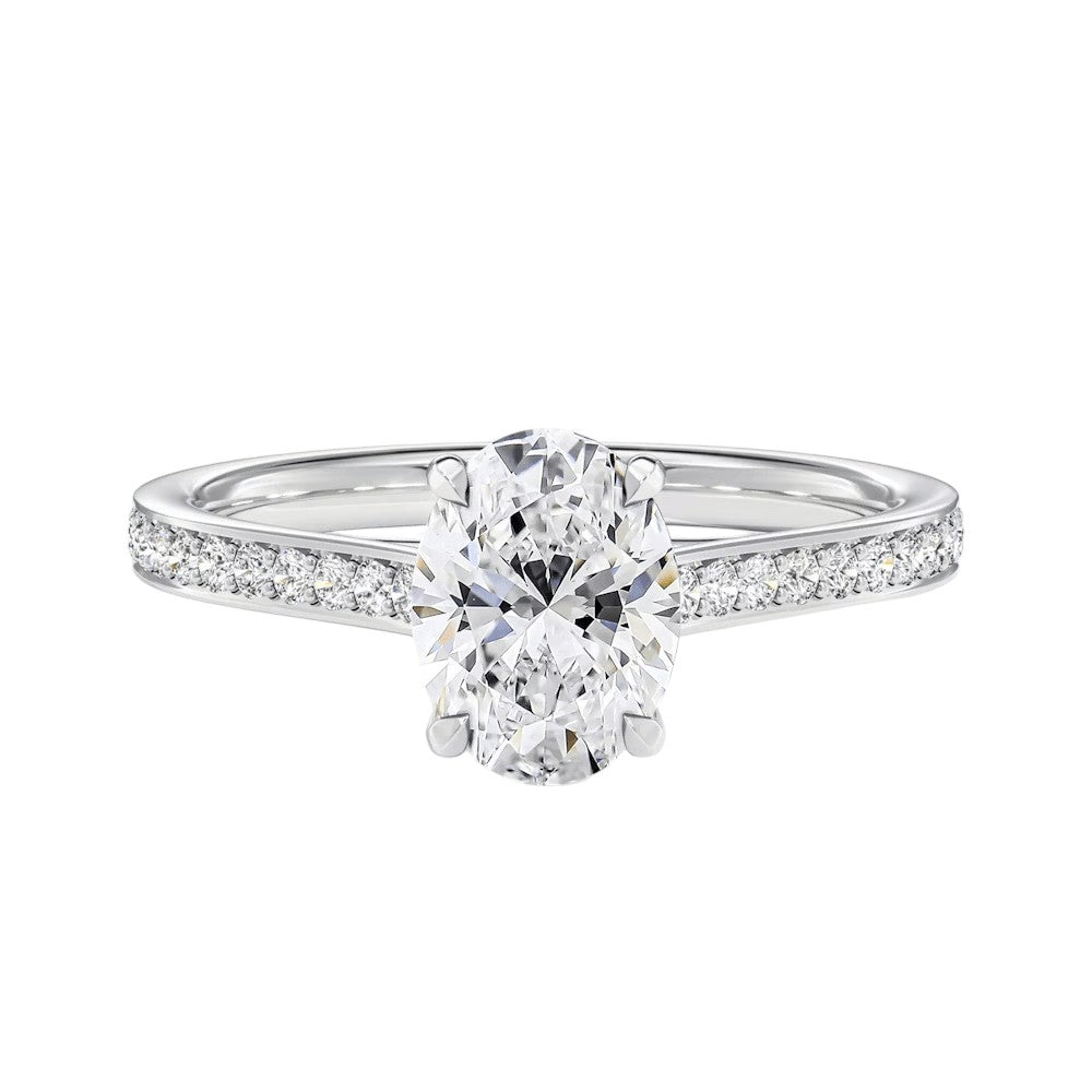MIKOSA Aurelia Oval Cut Pavé Engagement Ring Setting