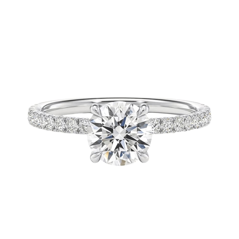 MIKOA Solene Round Cut Pavé Engagement Ring Setting