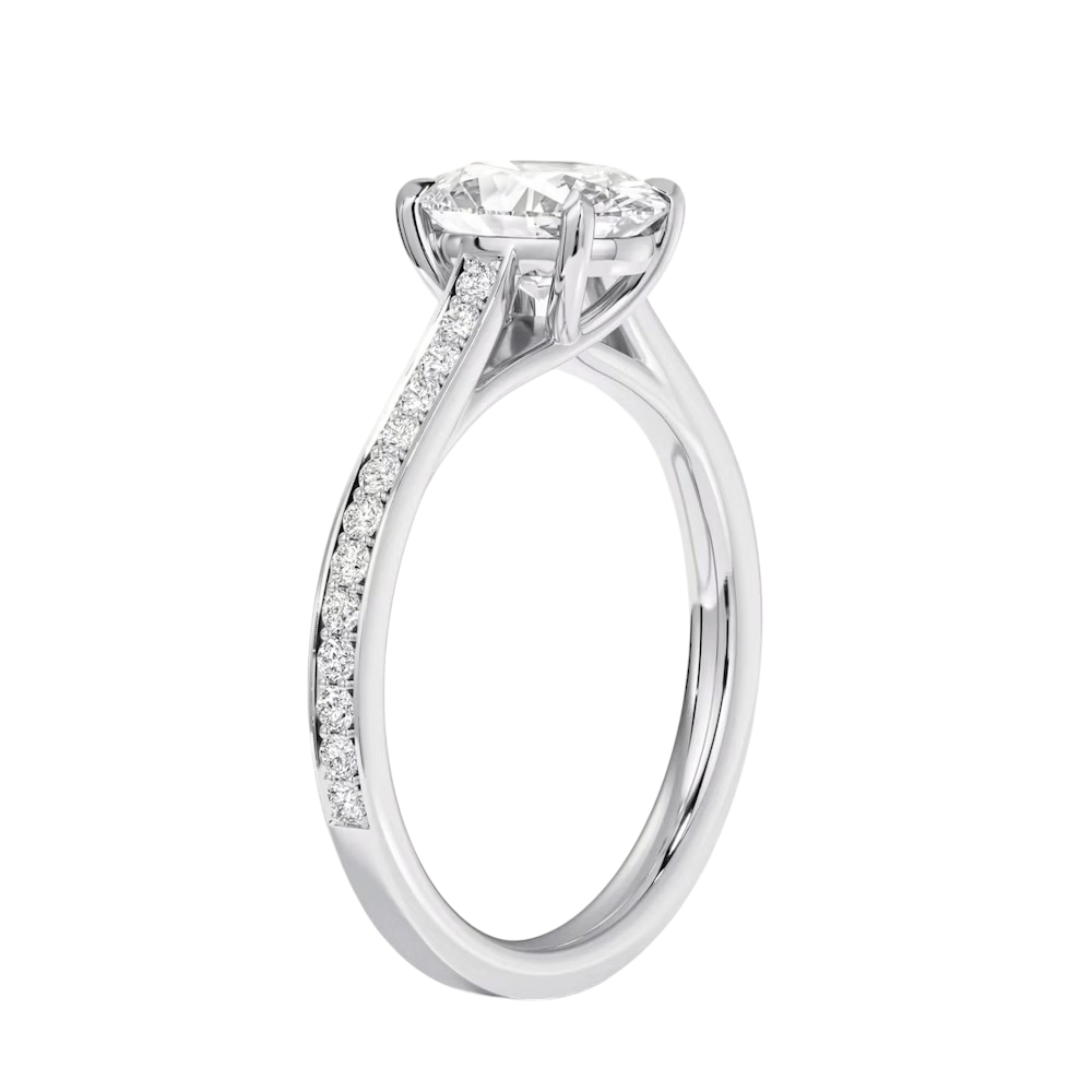 MIKOSA Aurelia Oval Cut Pavé Engagement Ring Setting