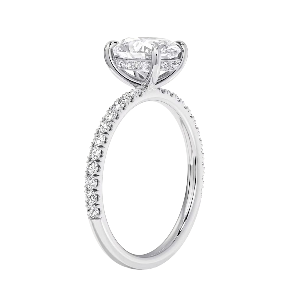 MIKOSA Scarlett Oval Cut Pavé Engagement Ring Setting