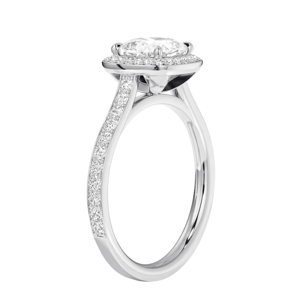MIKOSA Amore Cushion Cut Halo Basket Engagement Ring Setting