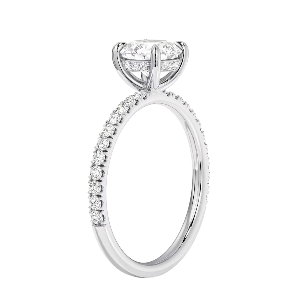 MIKOA Solene Round Cut Pavé Engagement Ring Setting