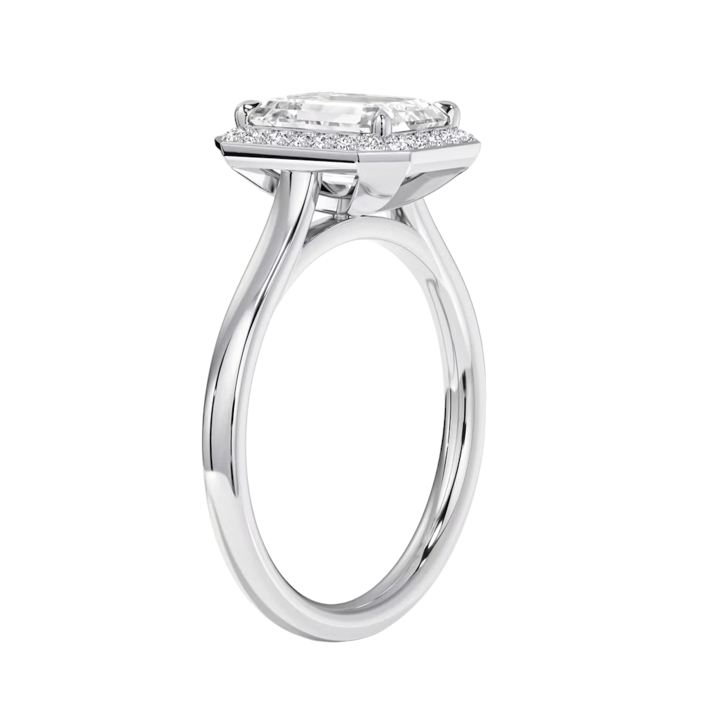 MIKOSA Elara Emerald Cut Halo Engagement Ring Setting