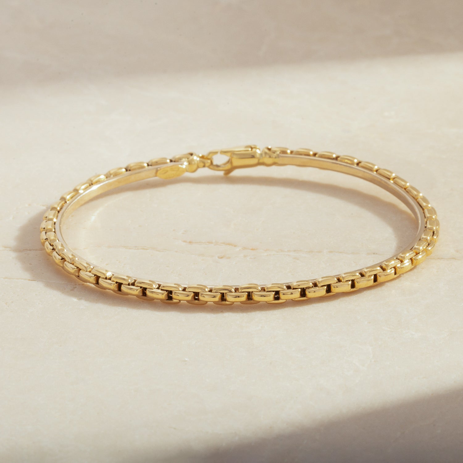 Rectangular Link 18K Gold Bracelet