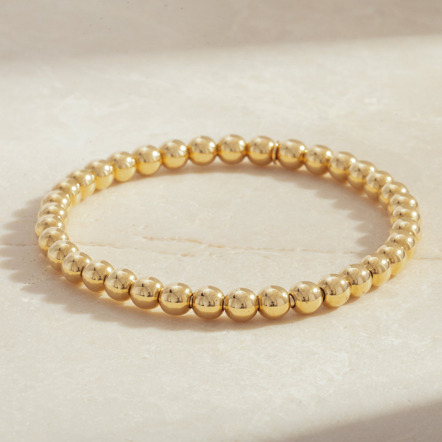 Round Bead 18K Gold Bracelet