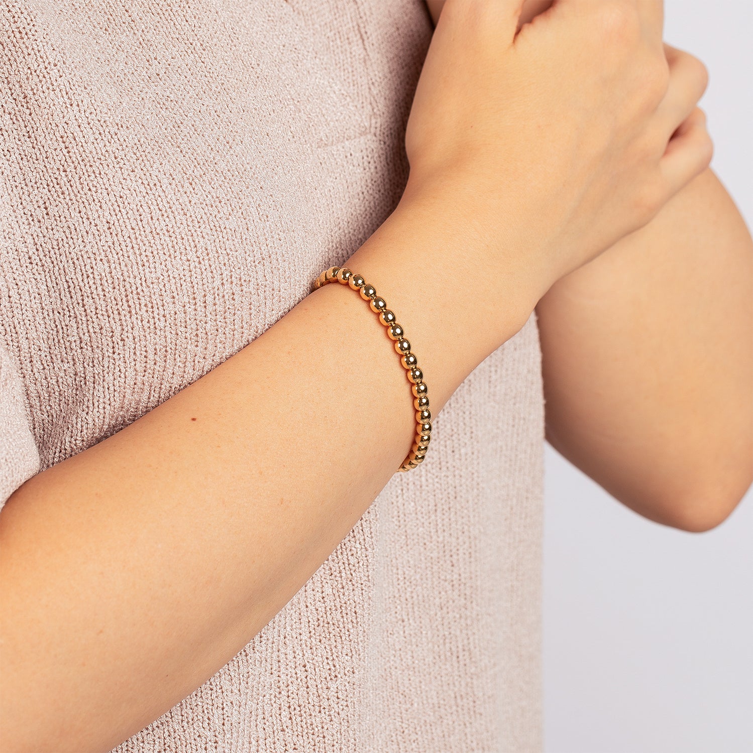 Round Bead 18K Gold Bracelet