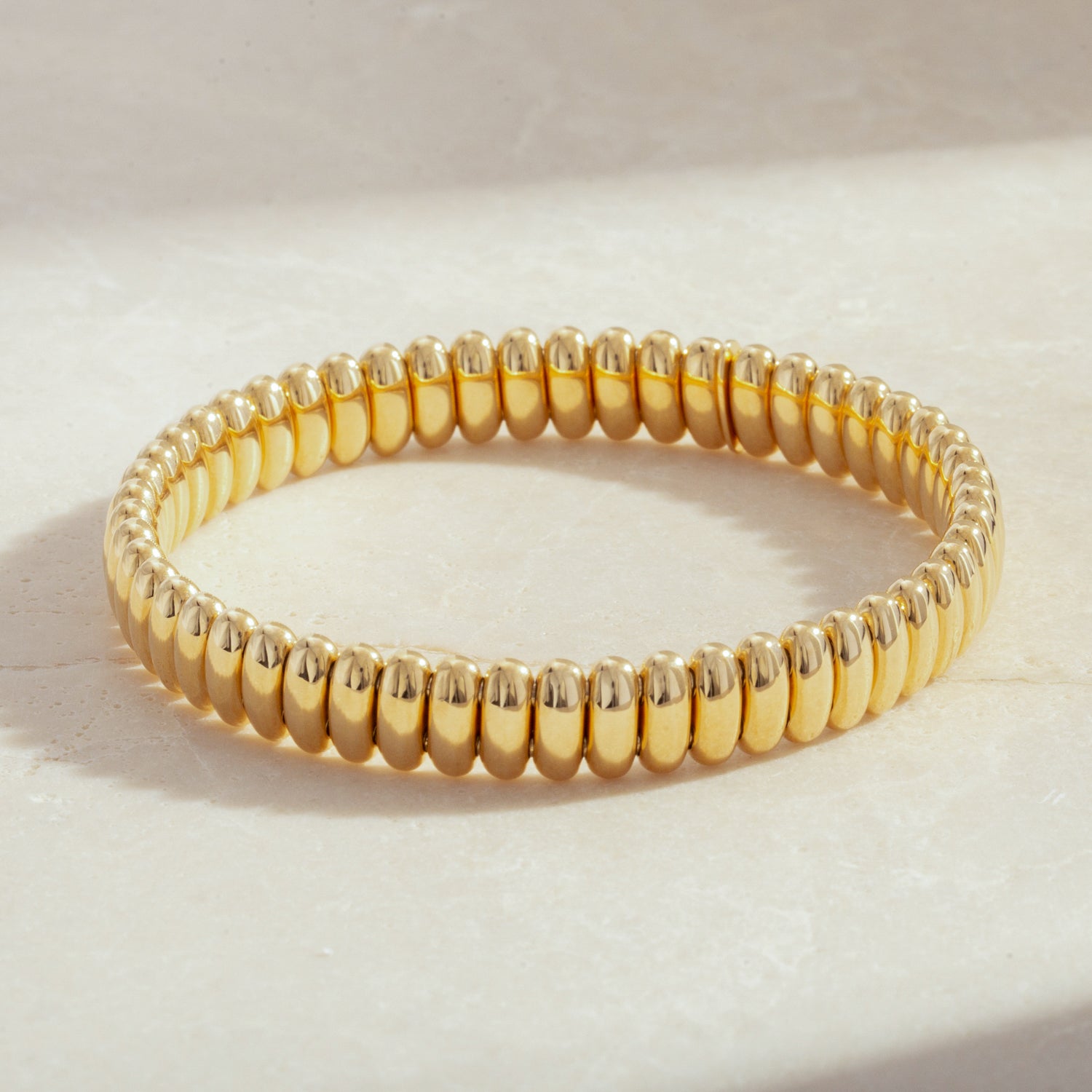 Oval Bead 18K Gold Bracelet