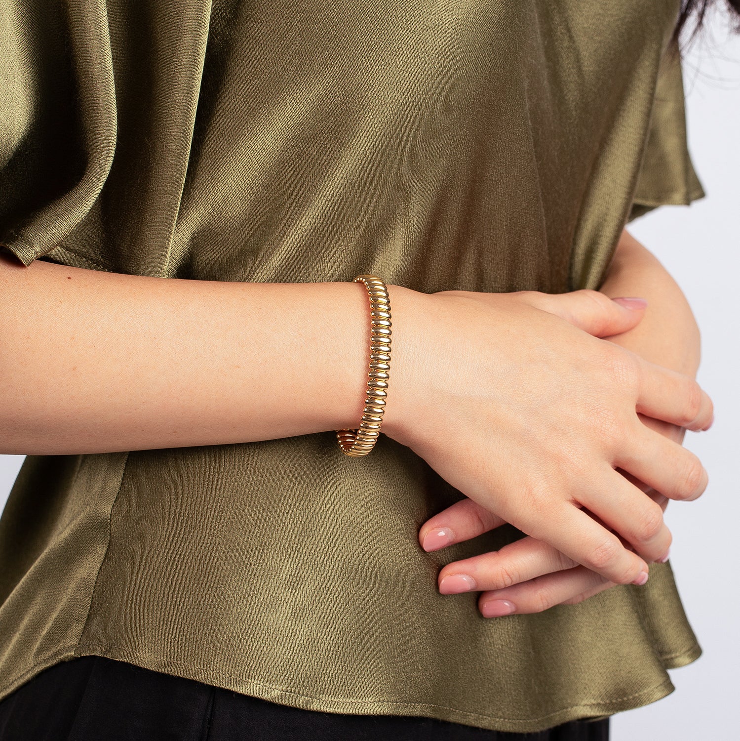 Oval Bead 18K Gold Bracelet