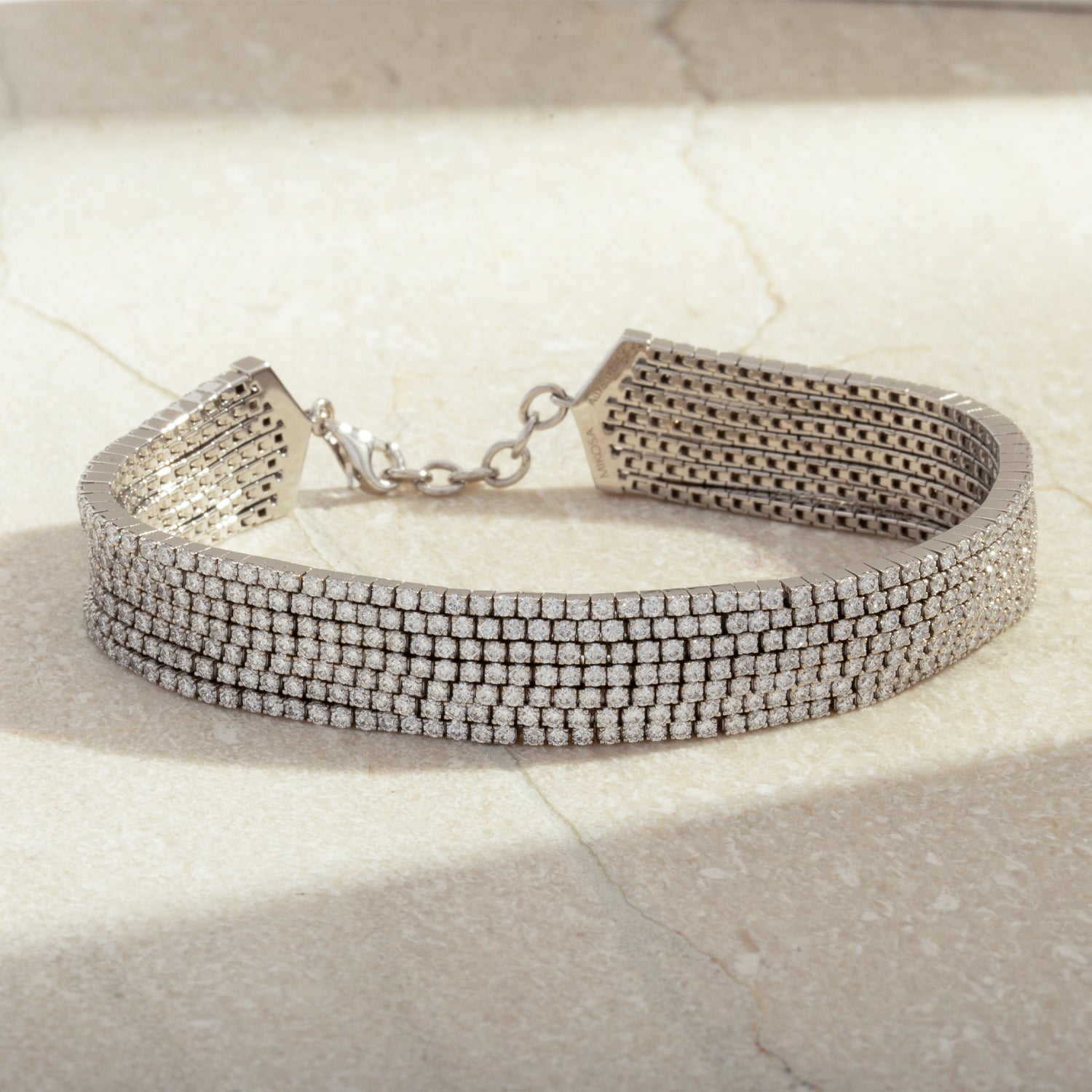 18K Gold Seven Layered Diamond Glamour Bracelet