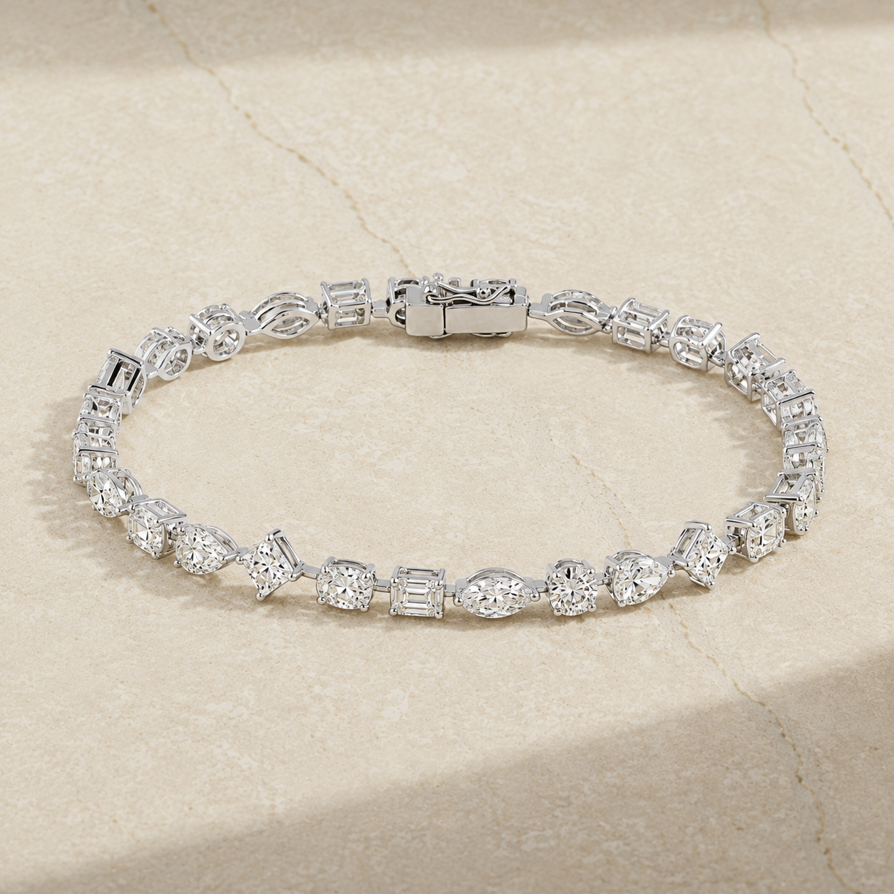 Mixed Shape Diamond Tennis Bracelet