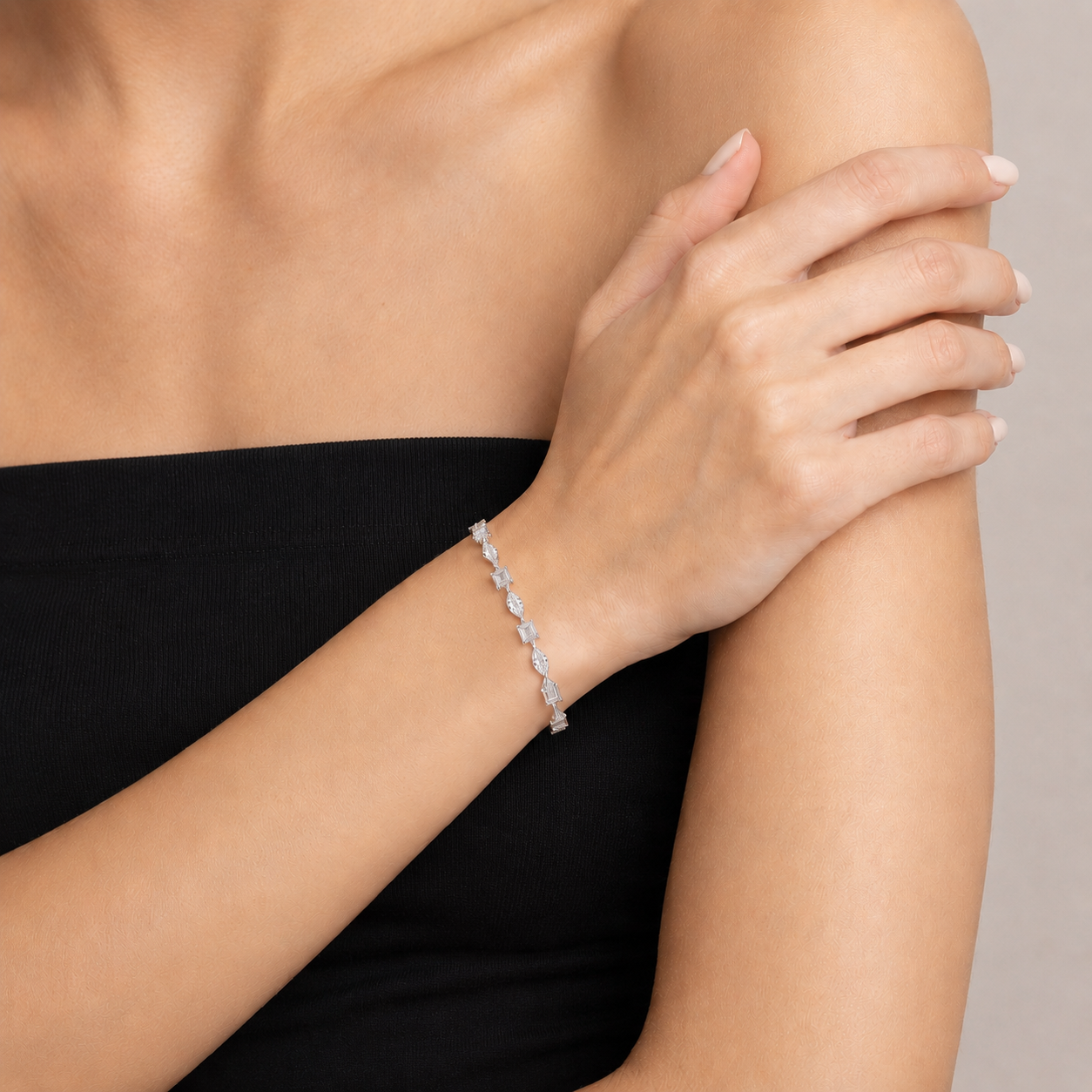 Mixed Shape Diamond Tennis Bracelet