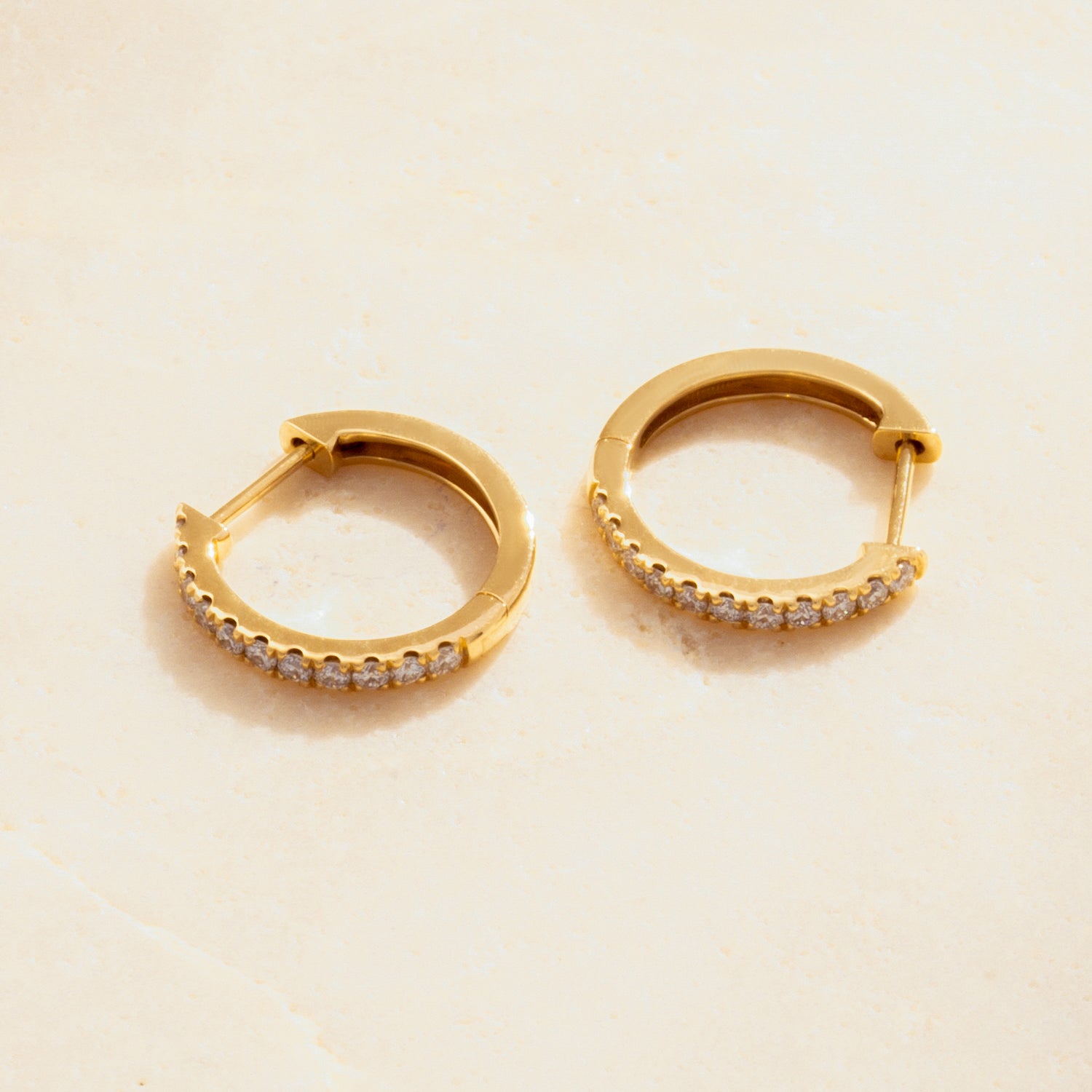 18K Gold Classic Diamond Huggies